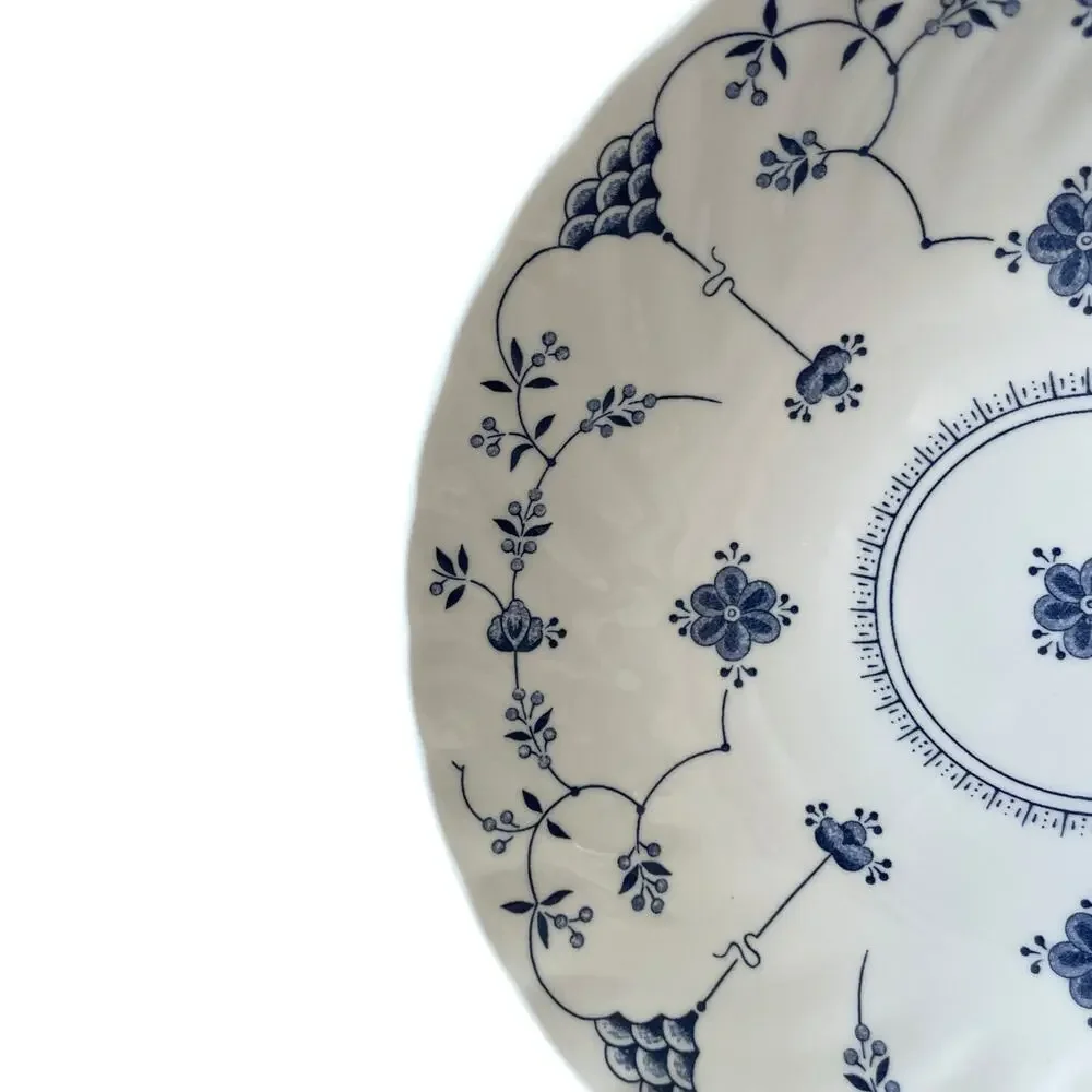 Queen's FINLANDIA Blue & White Floral Porcelain Pasta Bowls 9in ENGLAND New